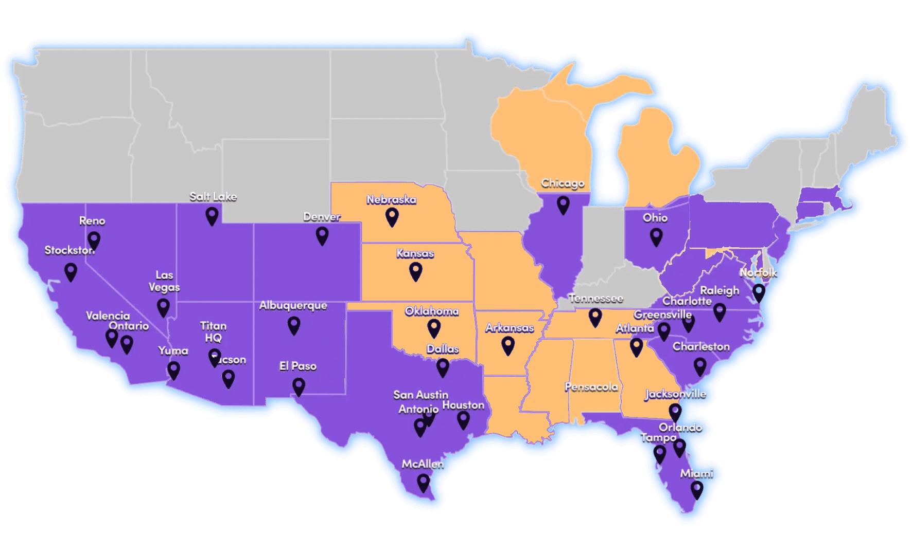 Map where we operate